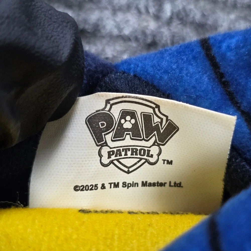 Paw Patrol Chase & Marshall Plush Slippers Boy's Size M 7/8 Blue Red  Slip On
